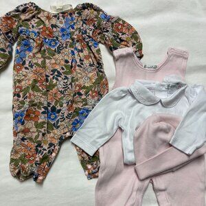 Baby Girl 3-6M 6M Bundle Spring Easter Outfit Set Floral Pink